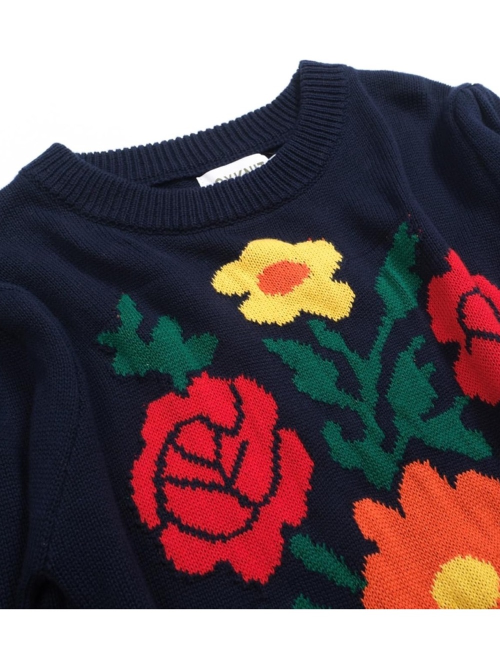 OXKnit Navy Floral Crewneck Sweater - Picture 3 of 3